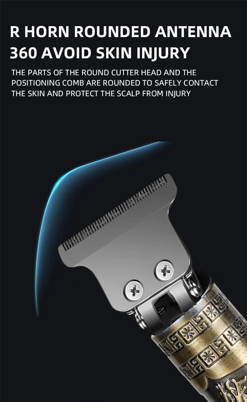 Description Picture 4 of itemRetro T9 Electric Hair Clipper Hair Clipper Professional Men's Shaver Eechargeable Haircut Trimmer Men