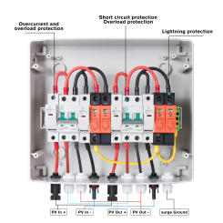 WSDB-PV2/2 500V 600V 2 input 2 output 2 string for off grid solar energy system Photovoltaic Array Solar PV DC Combiner Box