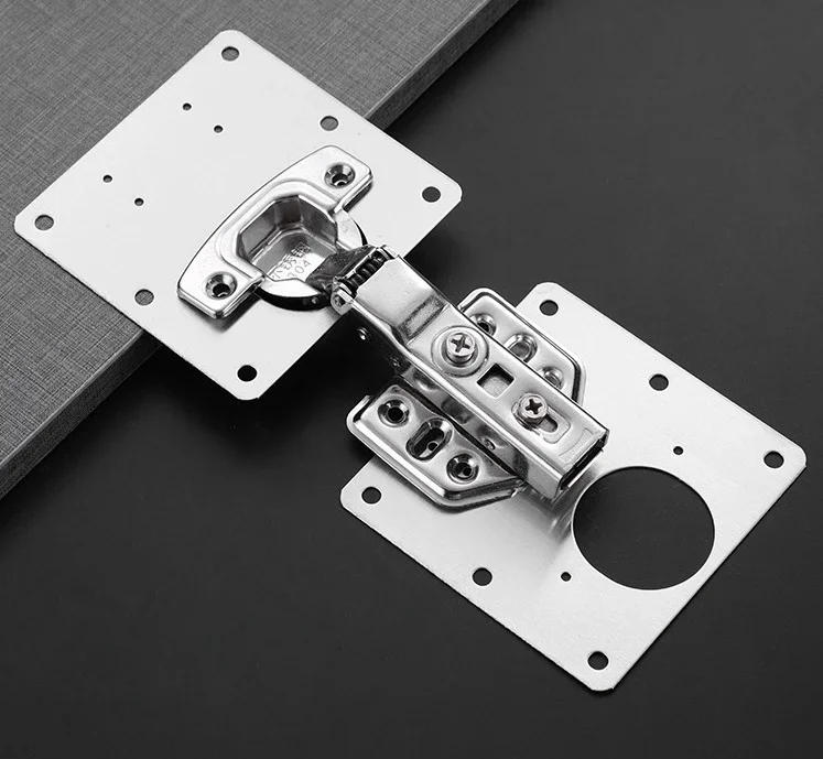 Description Picture 2 of item2/4/8PCS Cabinet Hinge Repair Plate Stainless Steel Mounting Fixing With Screws Furniture door