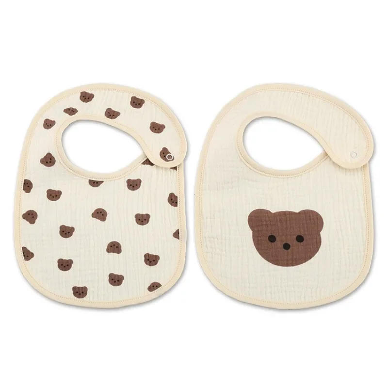 Description Picture 4 of item2pcs/set Waterproof Baby Bibs Cotton Infant Feeding Bib Newborn Burp Cloths Bandana for Kids Boys Girls Soft Saliva Towel