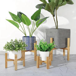Wood Planter Pot Trays Flower Pot Holder Bonsai Stand Rack Simplified Solid Wood Home Garden Indoor Plant Pot Display Frame
