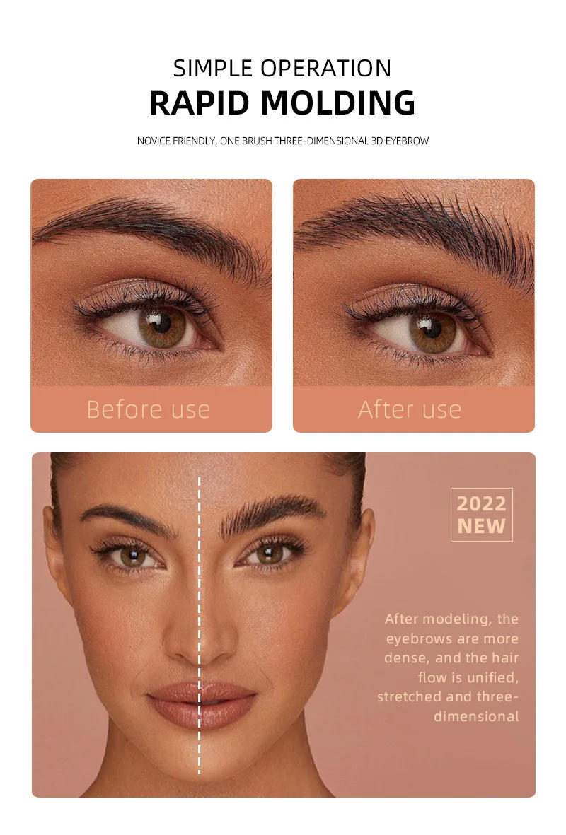 Description Picture 3 of item6 Colors Wild Brow Styling Eyebrow Cream with Brush Long-lasting Color-resistant Eyebrow Gel Soap Wax Eyebrow Styling Paste