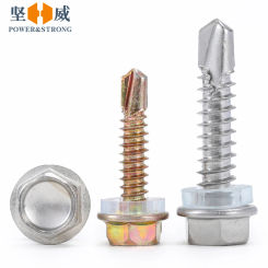 Stainless steel outer hexagonal head drilling tail 410 self-tapping screws Color zinc self-drilling color steel tile dovetail