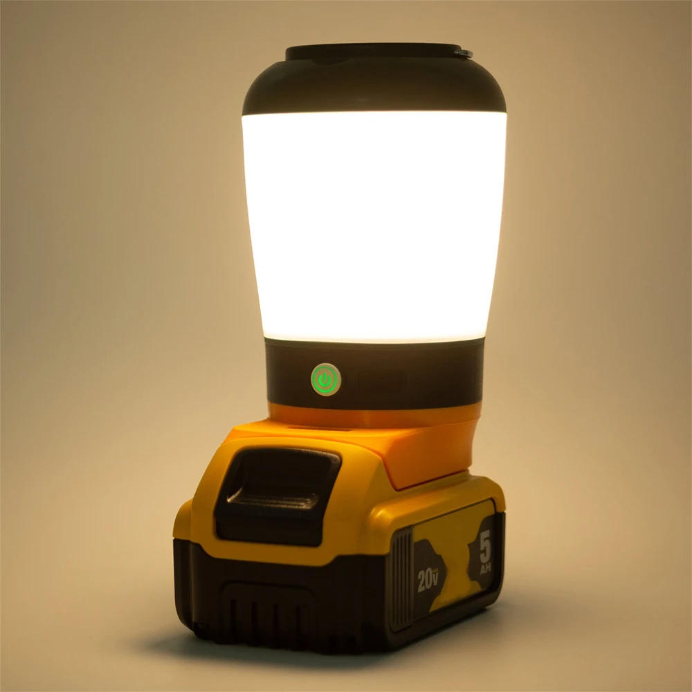 Description Picture 2 of itemPortable Adjustable For DeWalt 18V DCB206 DCB205 Lithium Battery LED Work Light Workshop Family Camping Travel Lantern