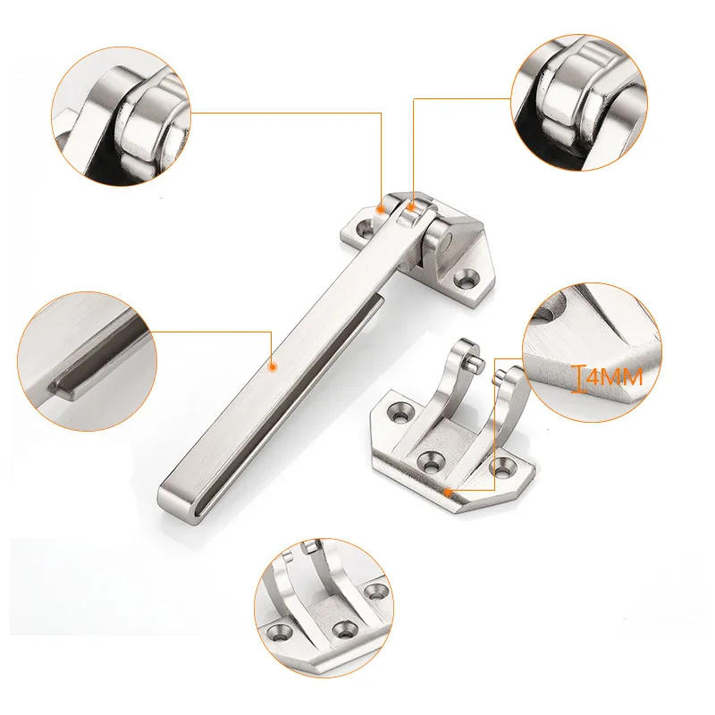 Description Picture 4 of itemZinc Alloy Security Door Chain Interior Security Door Hasps High Quality Cabinet Window Latches Household Door Lock with Screw