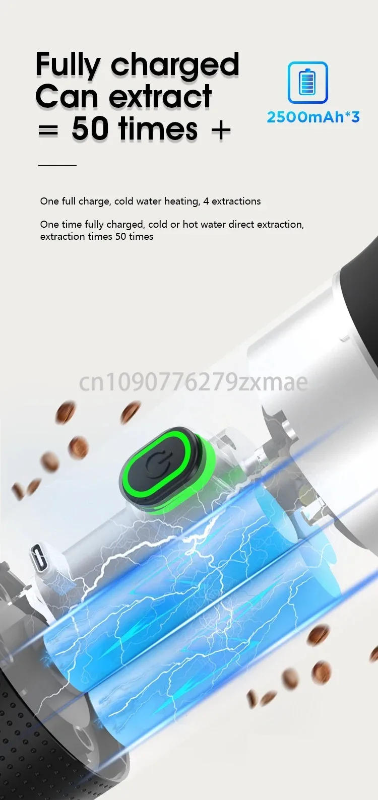 Description Picture 5 of itemPortable Wireless Espresso Coffee Maker Electric Coffee Machine 19Bar Automatic Heating Fit Nespresso Capsule Pods Ground Coffee