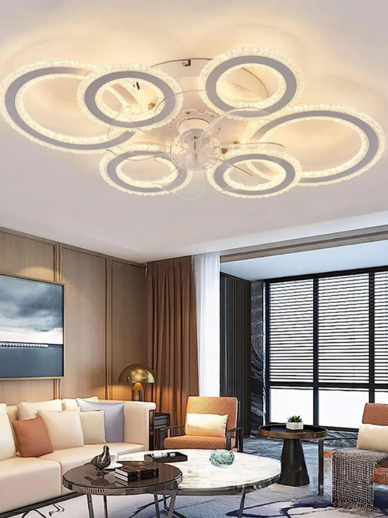 Description Picture 4 of itemLED Ceiling Light annular Crystal Modern Nordic Luxury Bedroom Living atmosphere Restaurant Remote with Dimmable Ceiling Light