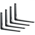 4 PCS Iron Wall Shelf Bracket, Heavy Duty Shelf Support Bracket Decorative Joint Angle Bracket, Black