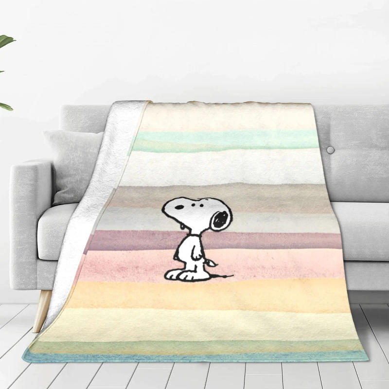Description Picture 2 of itemCute Cartoon Snoopy Blanket Fleece All Season  Breathable Ultra-Soft Throw Blankets for Bedding Travel Bedspreads