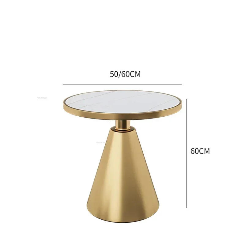 Description Picture 2 of itemNordic Slate Coffee Tables Simple Modern Bedside Table Balcony Small Round Table Light Luxury Living Room Sofa Side Table