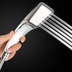 300-Hole Square Hand-Held Pressurized Shower Head Shower Nozzle Bath Shower Pressurized Shower Head Water-Saving Shower Head