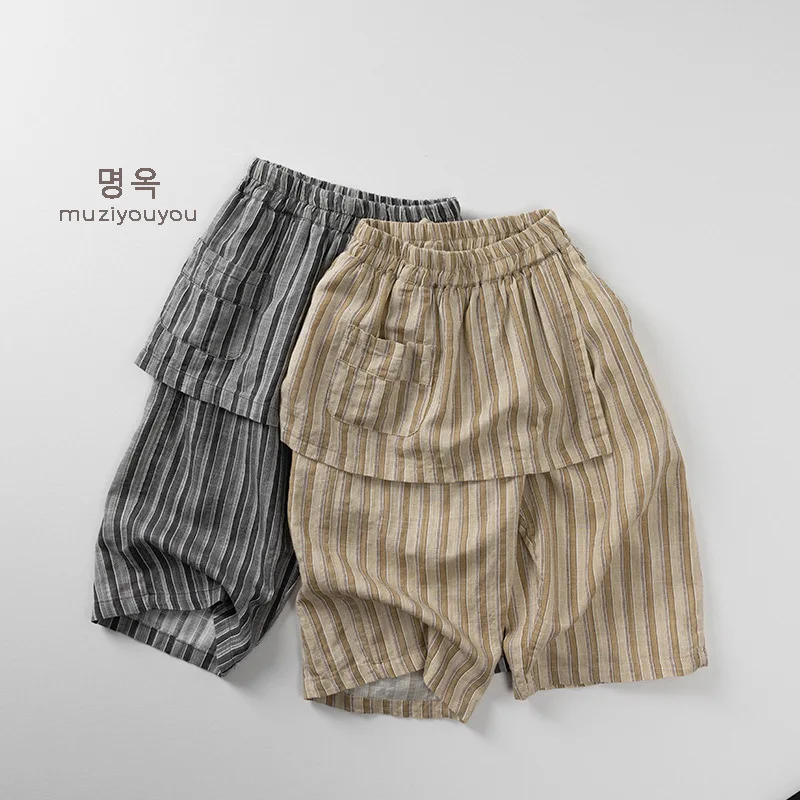 Description Picture 4 of itemChildren's Fake Two Thin Pants 2025 Summer New Item for Boys and Girls Korean Version Children's Mosquito Proof Pants