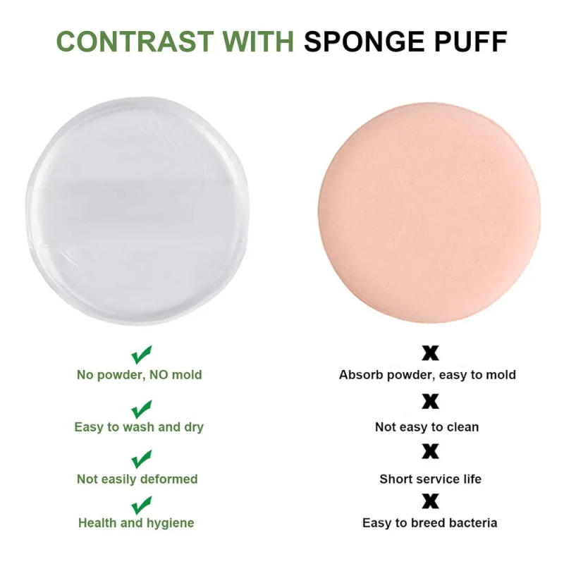 Description Picture 5 of item1-5Pcs Silicone Cosmetic Puff Soft Makeup Blender Beauty Sponge for Liquid Foundation BB Cream Power Puff Make Up Accessories