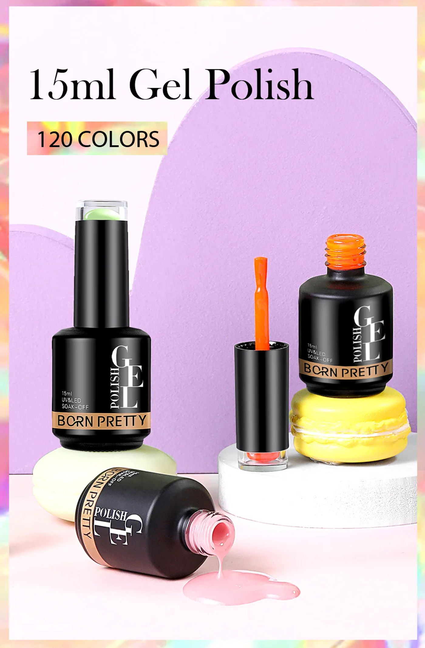 Description Picture 2 of itemBORN PRETTY 15ml Dark Red Color Gel Nail Polish Winter Autumn Christmas Soak Off UV LED Gel Nail Art DIY Design Varnishes