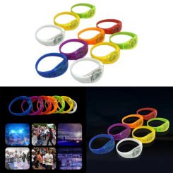 1pcs/5pcs/10pcs LED Glow Bracelets Light Up Wristbands Flashing Wrist Bands Glow in Dark Party Supplies for Concerts Festivals