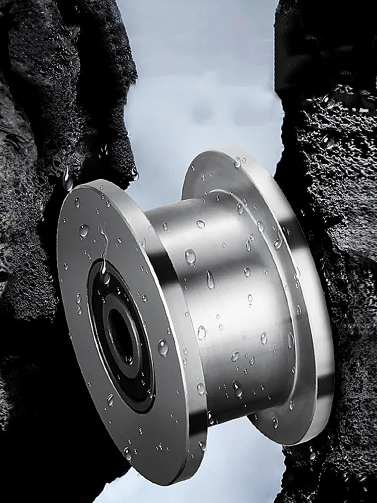 Description Picture 4 of item1Pc Stainless Steel Rail Wheels V/U/H Type Lifting Wire Rope Pulley Sliding Door Rollers Mute Bearing Pulley Hardware Tools