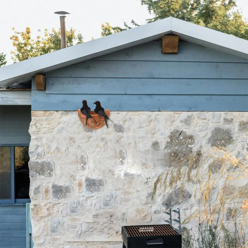 Description Picture 6 of itemArtificial Birds Figurine Foam Faux Feather Swallow Nest Multicolor Simulated Swallow Nest Indoor Outdoor Home Decoration