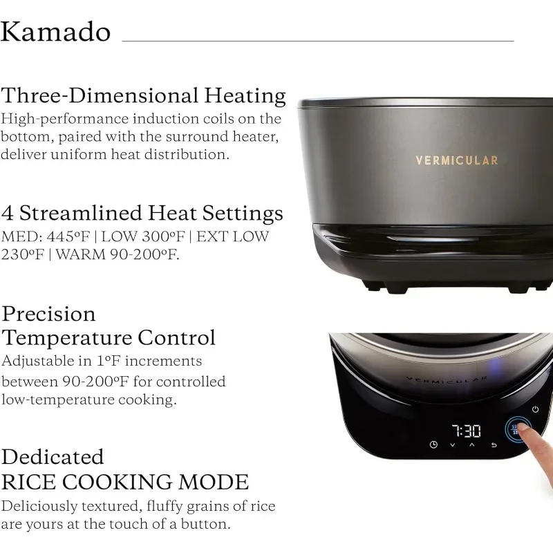 Description Picture 6 of itemVermicular Musui–Kamado (RICEPOT) | Cast Iron Induction Cooker  Precision Multicooker | Japanese Rice Cooker  Slow Cooker