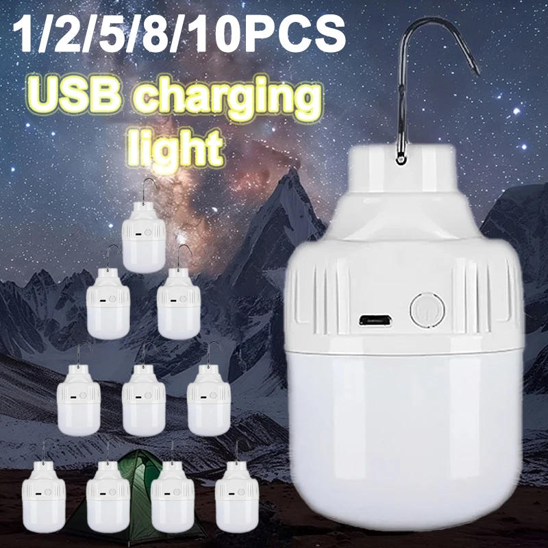 Description Picture 2 of item1-10pcs High Power LED Light Portable Outdoor Lamp USB Rechargeable Emergency Lamp Camping BBQ Lamp Search Light Emergency Bulb
