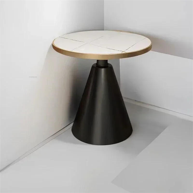 Description Picture 3 of itemNordic Slate Coffee Tables Simple Modern Bedside Table Balcony Small Round Table Light Luxury Living Room Sofa Side Table