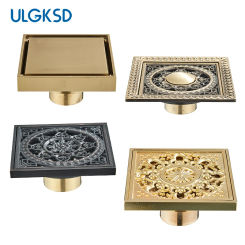 ULGKSD Floor Drain Square Deodorization Curved Cover 4 Inch Floor Drain Strainer Used For Bathroom Shower Cabin Sink Filter Trap