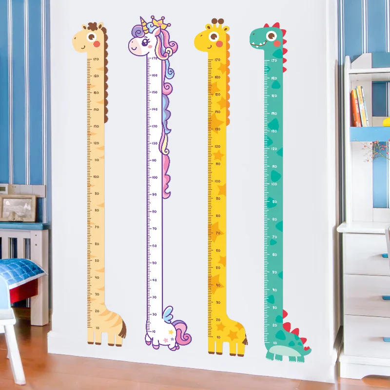Description Picture 2 of itemKid Height Ruler Wall Sticker For Kids Room Girls Cartoon Animal Height Measure Wallpaper Growth Chart Nursery Decoration