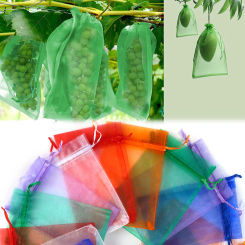 Strawberry Grape Fruits Grow Bags Netting Mesh Vegetable Plant Protection Bags Pest Control Anti-Bird Mesh Pouches Garden Tools