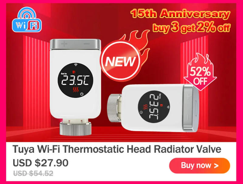 Description Picture 5 of itemTuya Smart Zigbee Thermostatic Radiator Valve Zigbee Gateway Hub TRV Wifi Radiator Heating Thermostat Alexa Google Home Alice