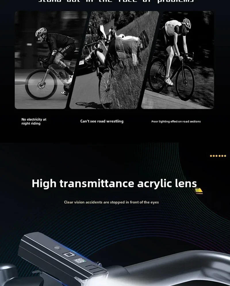 Description Picture 4 of itemBUCKLOS Bicycle Front Light 18650 Battery Type-c Rechargeable Bike Headlight Powerful Handlebar Flashlight Cycling Highlights