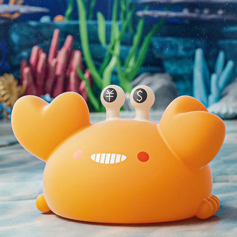 Description Picture 6 of itemFunny Money Crab Night Light Squishy Silicone Animal Dimmable Sleep Timer Baby Nightlight Kid Room Decor Bedside Touch Lamp Gift
