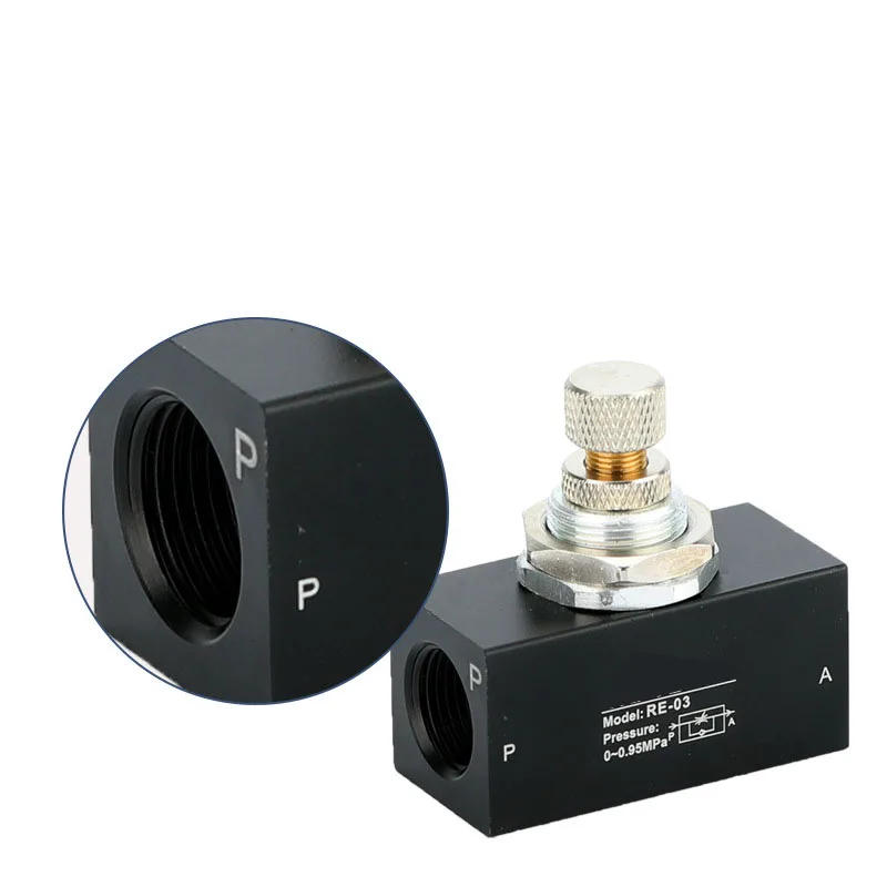 Description Picture 6 of itemPneumatic Throttle Valves ASC 06/08/10/15 RE01 02 03 04 Speed Regulating Fitting Air Flow Control One-way Rotary Button Valve