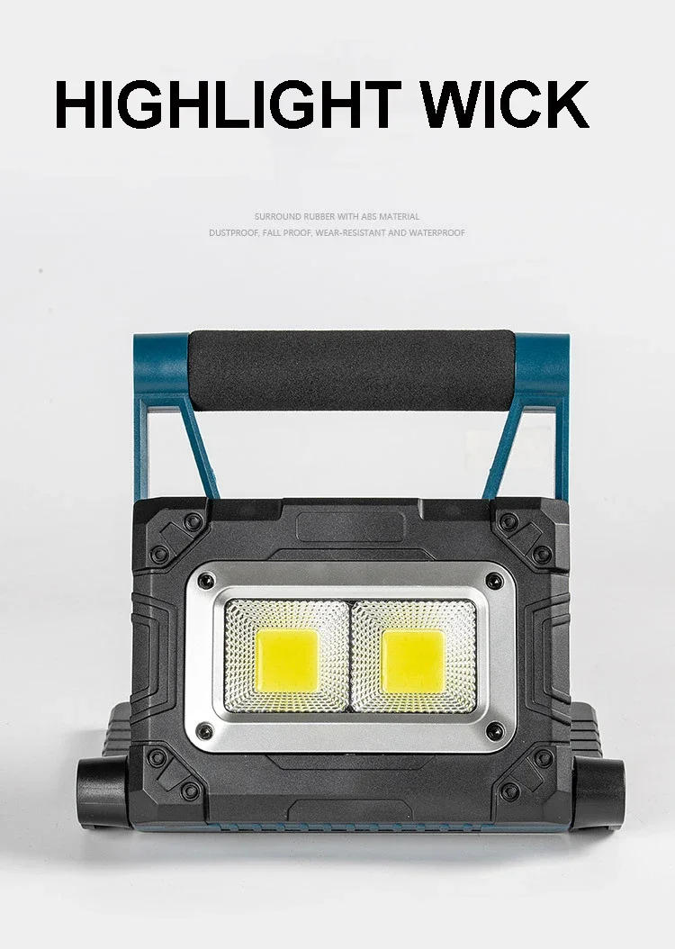 Description Picture 3 of itemSuper Bright LED Work Light Solar/USB Rechargeable Searchlight Spotlight Outdoor Camping Lantern Flashlight Emergency Light