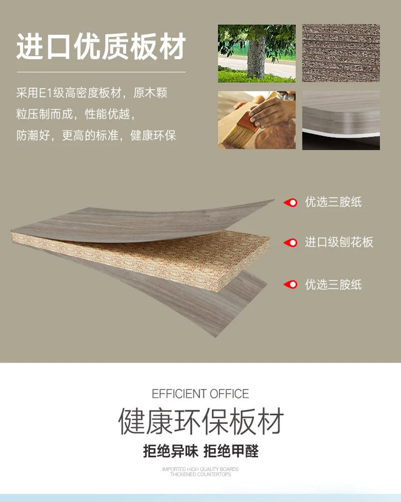 Description Picture 6 of itemCounter Writing Desk Reception Standing Modern Office Desks Shelf Drawers Table Work Scrivania Gaming Grande Wood Furniture