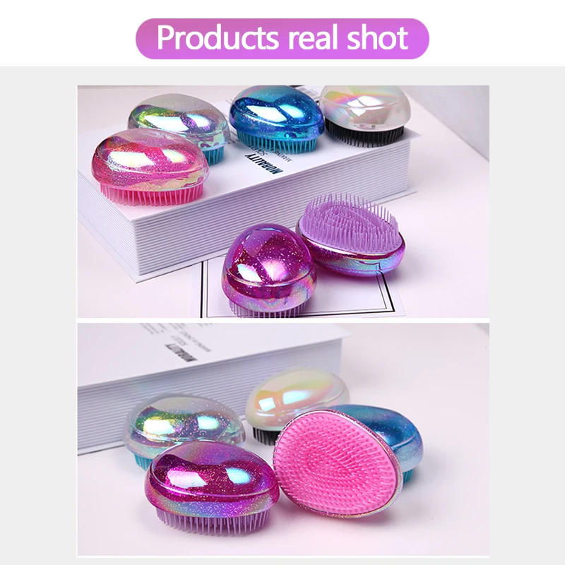 Description Picture 6 of itemAnti Static Hair Comb Egg Shaped Detangling Brush Anti-knot Comb Mini Comfort Hairdressing Massage Comb Hair Styling Care Tools