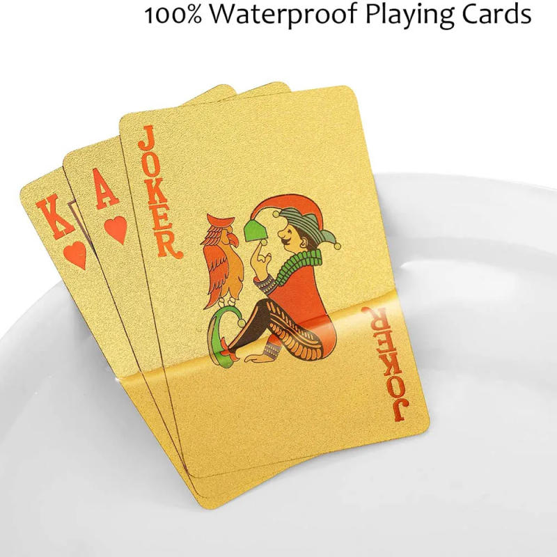 Description Picture 6 of itemPlaying Cards Waterproof Gold Plastic Poker Cards Novelty Poker Game Tools for Board Game Family Party Outdoor Entertainment