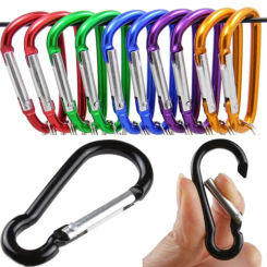 10pcs Aluminum Alloy Carbine/ Key Chain Hook Clip /Buckle Slide Lock Hiking /Climbing Outdoor Camping Snap Clip Lock Smart Tools