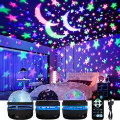 LED Starry Night Light Remote Control Rotating Galaxy Aurora Projection Lamp USB Plug-in Magic Ball Stage KTV Atmosphere Decor