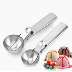 Stainless Steel Ice Cream Scoops Dual-purpose Fruit Watermelon Spoon Digger Ball Scoop DIY Ice Ball Maker Ice Cube Maker