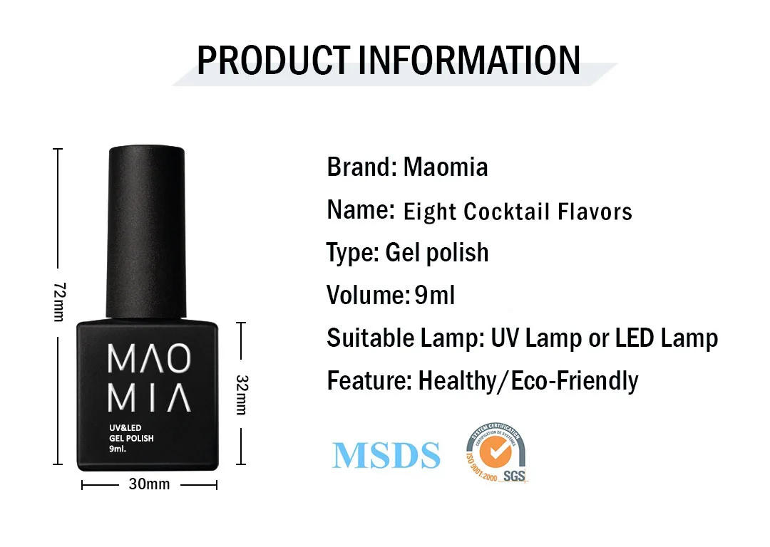 Description Picture 3 of itemGel Nail Polish Set Kit Semi Permanent Gel Varnish 8PCS Nails Art Polish Soak Off Uv Led Nails Box DIY Nail Base Coat Accesorios