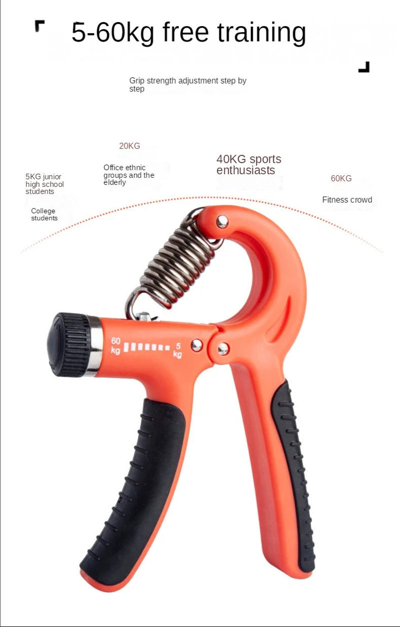 Description Picture 5 of item5-60Kg Adjustable Heavy Gripper Fitness Hand Exerciser Grip FatGrip Wrist Increase Strength Spring Finger Pinch Carpal Expander