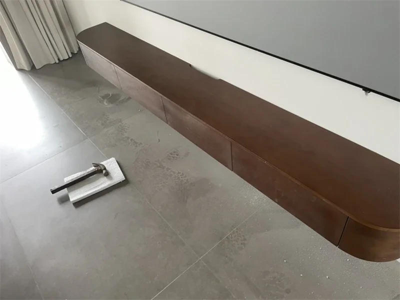 Description Picture 6 of itemModern Solid Wood Suspended TV Cabinet Household Small Apartment Living Room TV Stands Furniture Simple Hanging Storage Cabinet