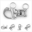 1/2/5pcs Stainless Steel 316 Swivel Snap Shackle Ring Rotary Spring Hook 70MM/87MM/128MM Marine Boat Heavy Duty Rigging Clevis