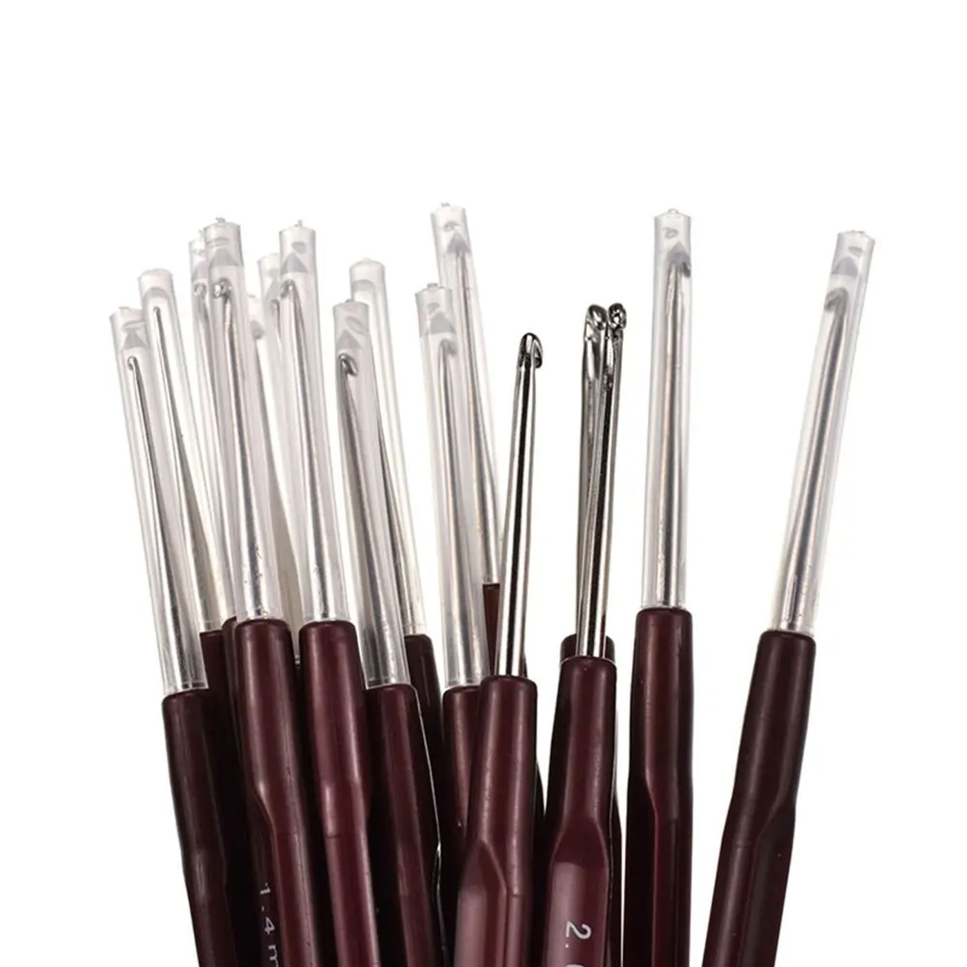 Description Picture 3 of item1 Piece Crochet Hook Mix 0.5mm-2.7mm Small Size Yarn Weave Knitting Needles For Lace Dolls DIY Tools 16 Sizes Hooks