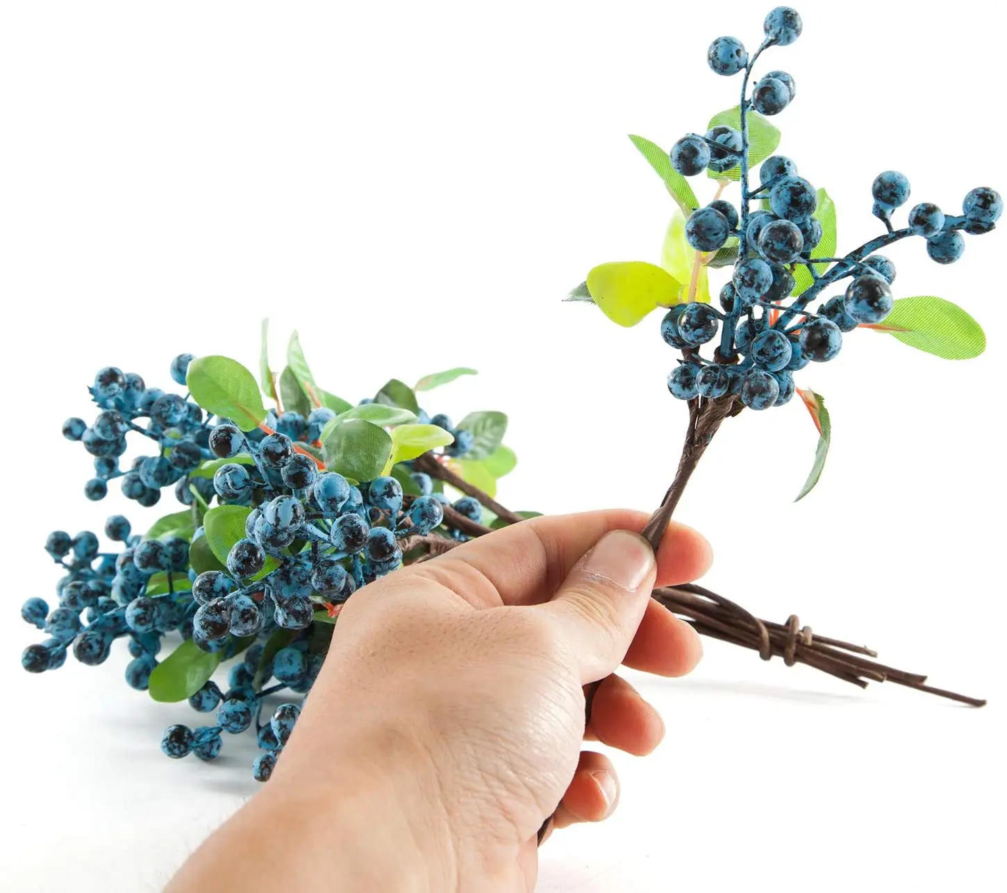 Description Picture 6 of item10PCS 25CM Foam Artificial Flowers California Berries Blueberry Fruit Small Fake Flower Home Decorative Party Wedding Blue Decor