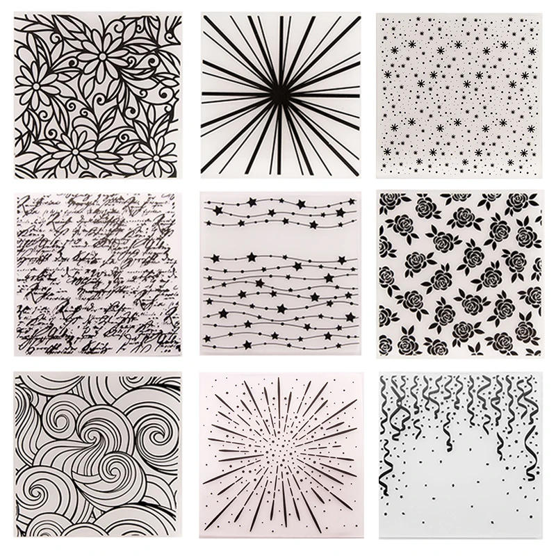 Description Picture 2 of itemDiamonds/waves/stars/streamers Embossing Folder Plastic Plates for Paper Card Cutting Die Decoration Scrapbooking Embosser 2024
