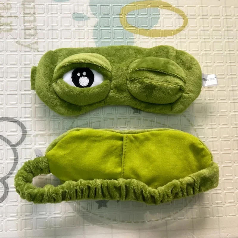 Description Picture 5 of itemSad Frog Sleep Mask Eyeshade Plush Eye Cover Travel Relax Gift Blindfold Cute Patches Cartoon Sleeping Mask for Kid Adult