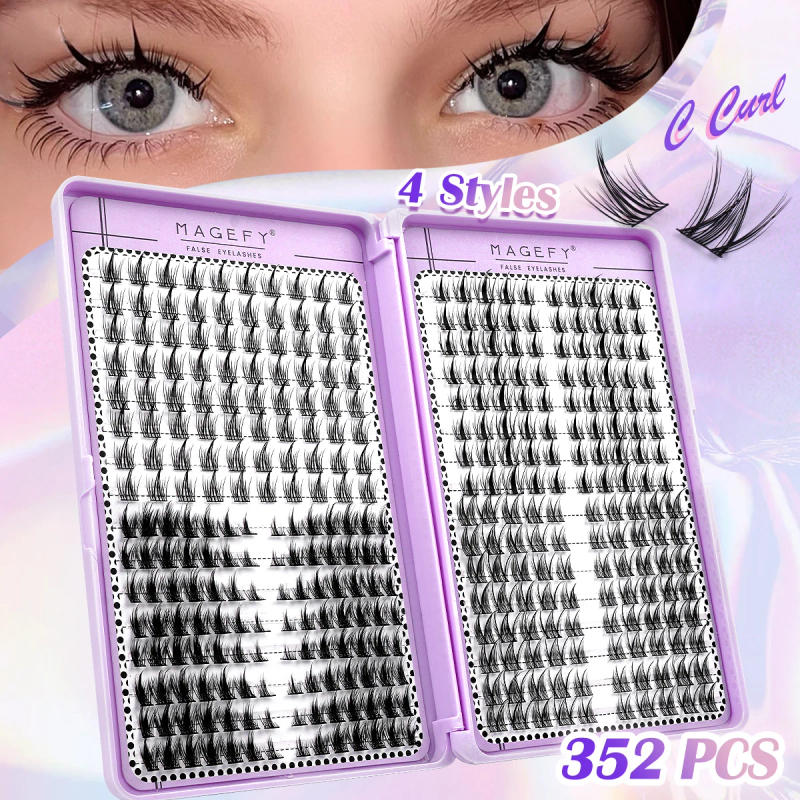 Description Picture 2 of itemMAGEFY New 352/940 Cluster Lashes Fluffy Thick Eyelash Extension 4 Styles Cat Eye Lashes Capacity Eyelash Book DIY Lashes Beauty