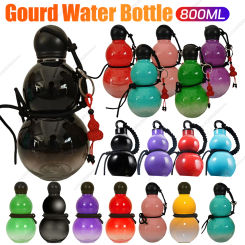 Vintage Chinese Retro-Inspired Gourd Water Bottle 800ML Large Capacity Water Kettle Gourd Sports Water Bottle Gifts for Men