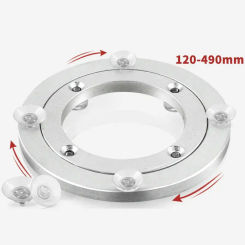HQ Big Suckers Non-Slip Stable 300-600MM Aluminium Alloy Lazy Susan Turntable Shaft Dining Table Bearing Swive Plate Base