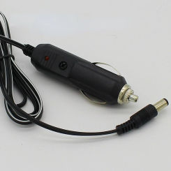 Car Cigarette Lighter 5.5*2.1mm Plug Cigar Power Connector Fused With Light LED With 1.5m Wire Cable End Caps